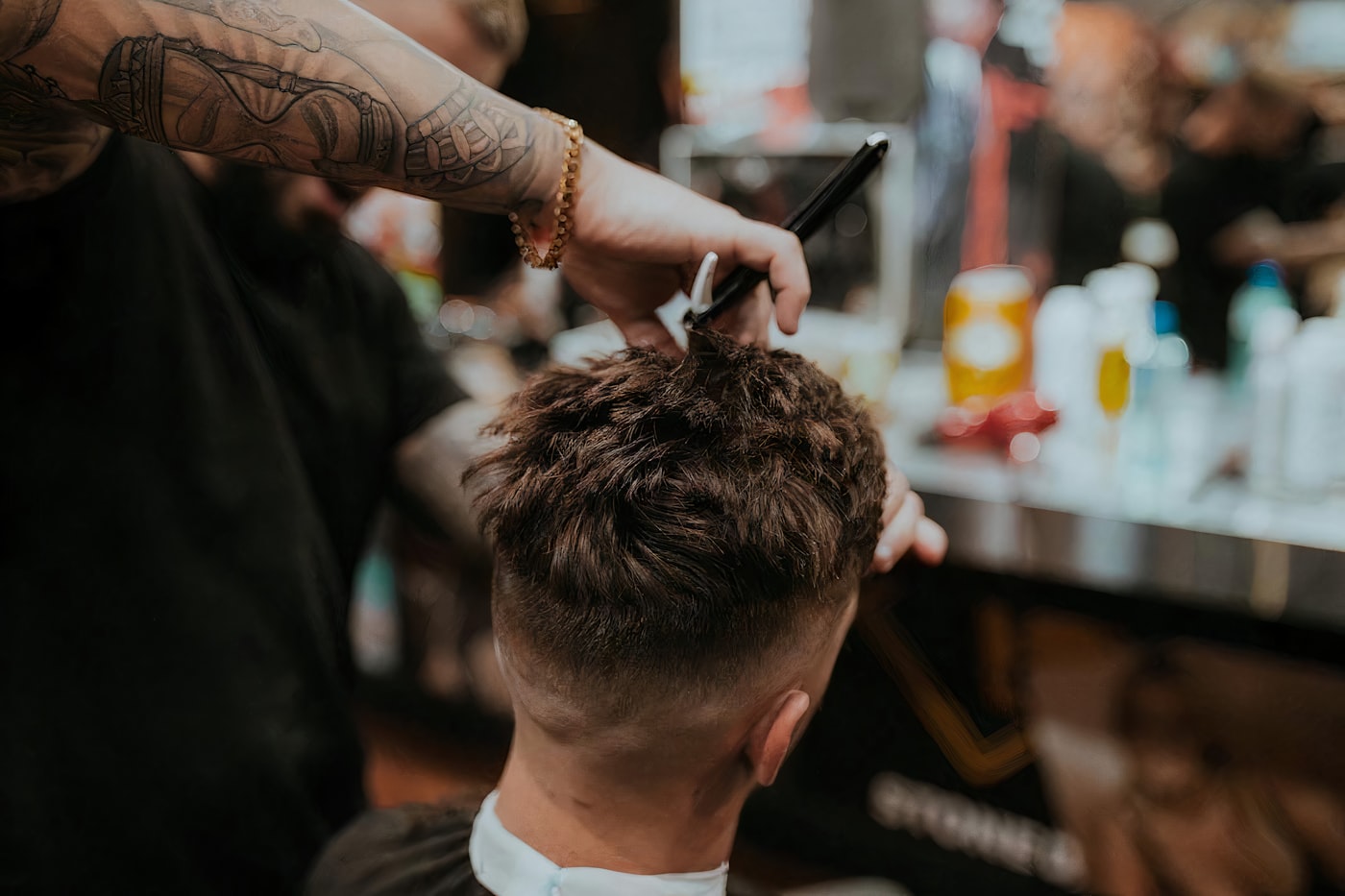 Skin fade in progress